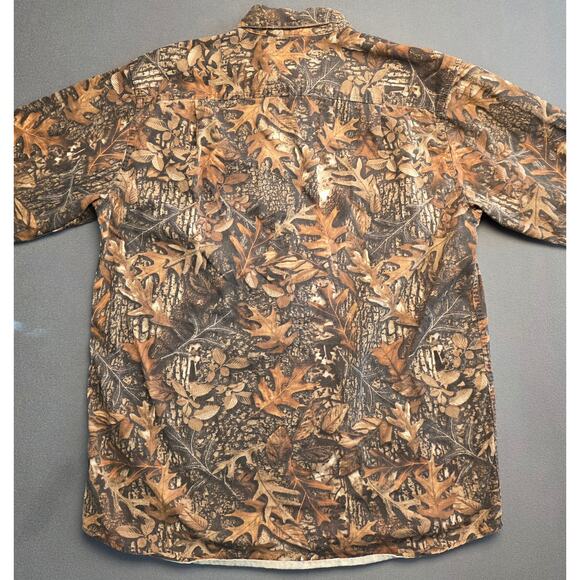 C E Schmidt Workwear Mens Shirt Brown Forest Camo Med Canvas Long Sleeve Button - Picture 7 of 7